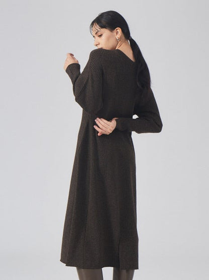 カラーメランジニットワンピース