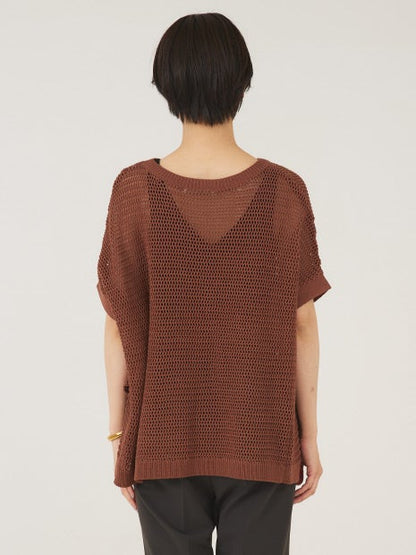 メッシュコットンスクエアニット