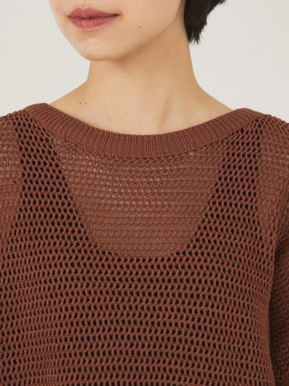 メッシュコットンスクエアニット