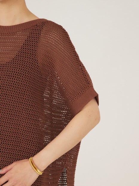 メッシュコットンスクエアニット