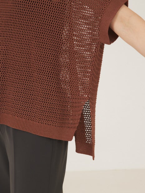 メッシュコットンスクエアニット