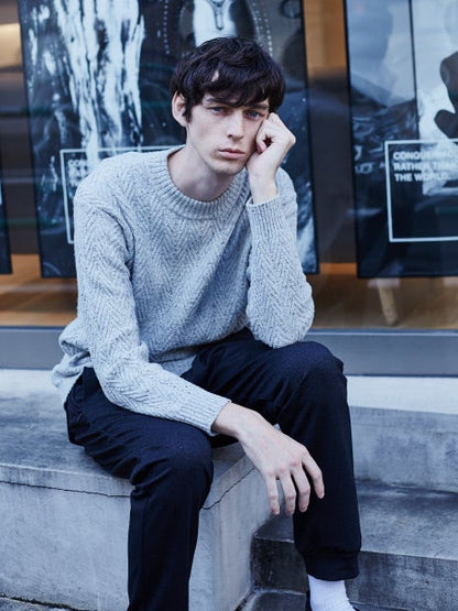 シルクネップクルーネックニット