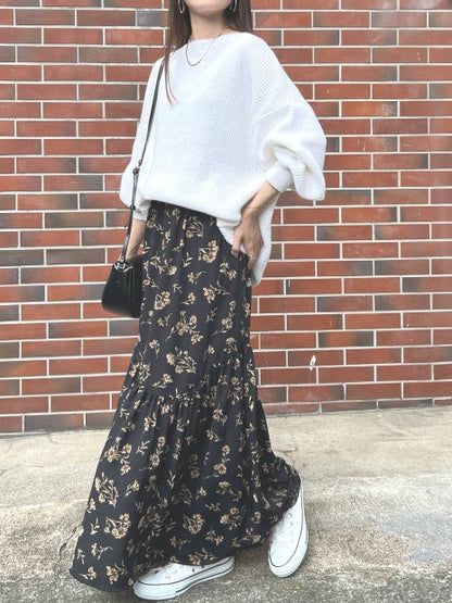 【セットアップ対応】フラワープリントスカート