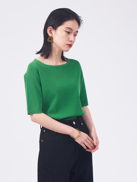 【新色登場】ウォッシャブルボートネックニットTシャツ