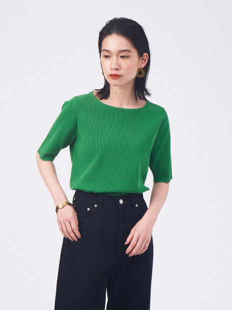 【新色登場】ウォッシャブルボートネックニットTシャツ