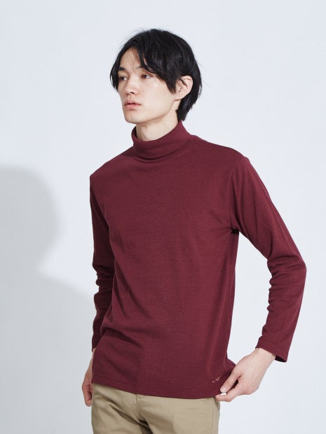 ストレッチタックフライスタートルネックTシャツ
