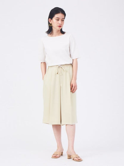 ウォッシャブルボートネックニットTシャツ