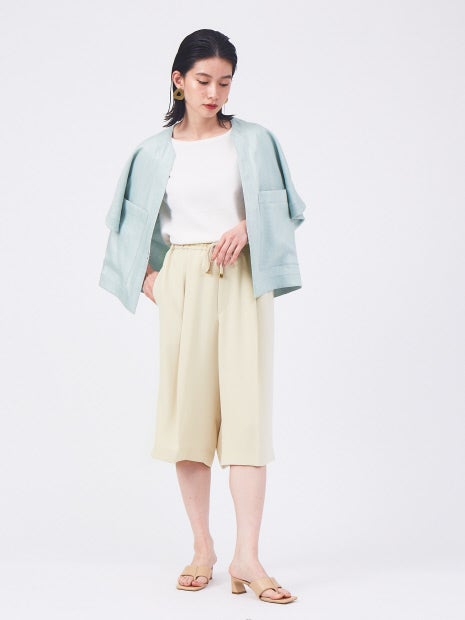 ウォッシャブルボートネックニットTシャツ