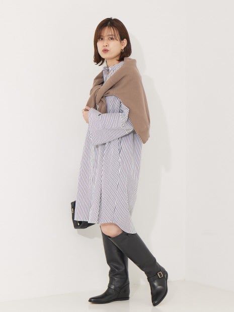 カフススリットシャツワンピース