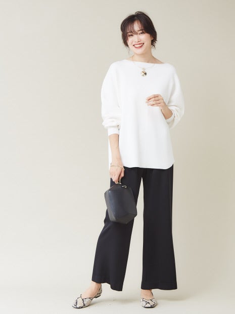 裏起毛フレアワイドパンツ