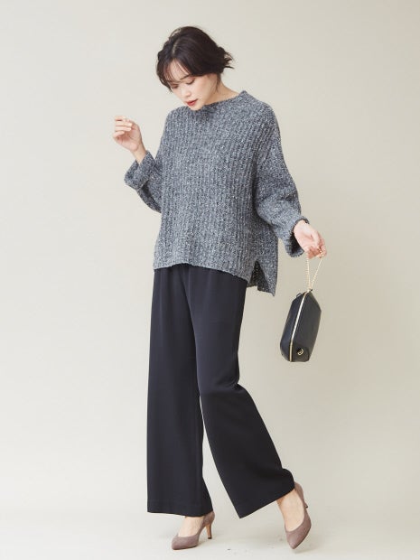 裏起毛フレアワイドパンツ