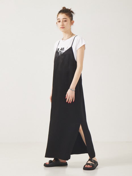 アセテートキャミワンピース