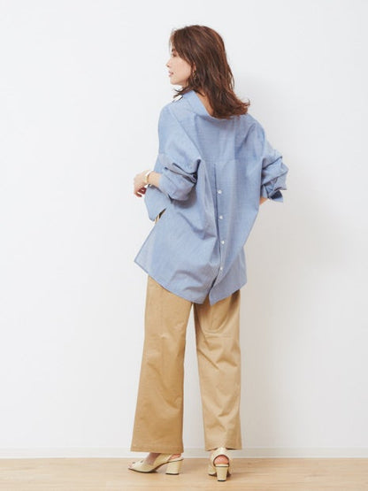 サテンストレッチベイカーパンツ