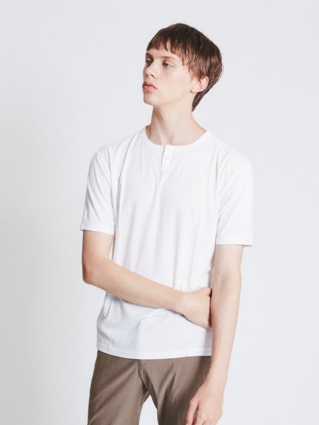 【Recency of Mine】FLEX JERSEY ヘンリーネックTシャツ