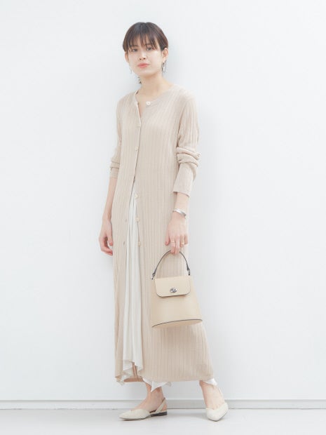 ワイドリブロングカーディガン