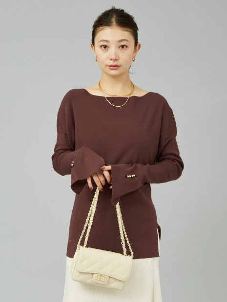 総針フレアスリーブプルオーバー