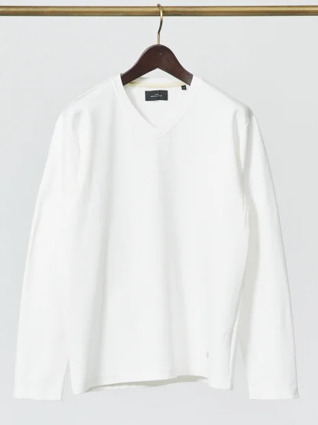 【Vネック】ECO VERO レーヨンポンチTシャツ / ロンT