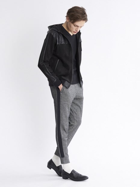 【セットアップ対応】ハイテンション レザー ジップパーカー