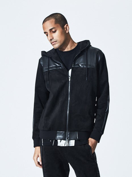 【セットアップ対応】ハイテンション レザー ジップパーカー