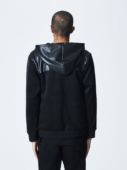 【セットアップ対応】ハイテンション レザー ジップパーカー