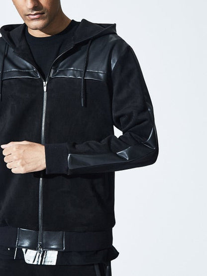 【セットアップ対応】ハイテンション レザー ジップパーカー