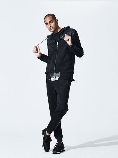 【セットアップ対応】ハイテンション レザー ジップパーカー