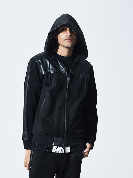 【セットアップ対応】ハイテンション レザー ジップパーカー