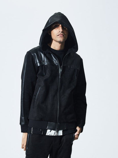 【セットアップ対応】ハイテンション レザー ジップパーカー