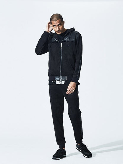 【セットアップ対応】ハイテンション レザー ジップパーカー