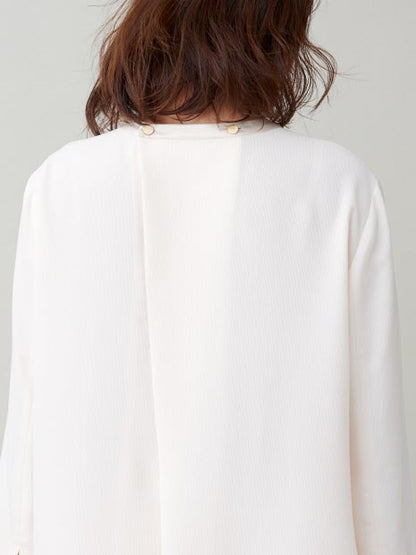 【セットアップ対応】ピーチピケブラウス