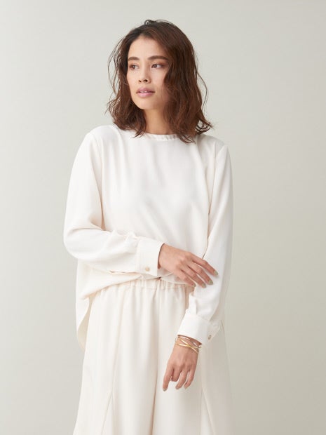 【セットアップ対応】ピーチピケブラウス