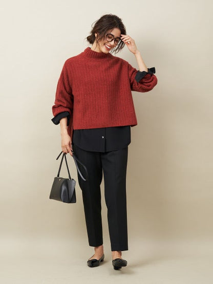 【定番】ウールクルーネックニットプルオーバー