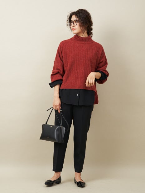 【定番】ウールクルーネックニットプルオーバー