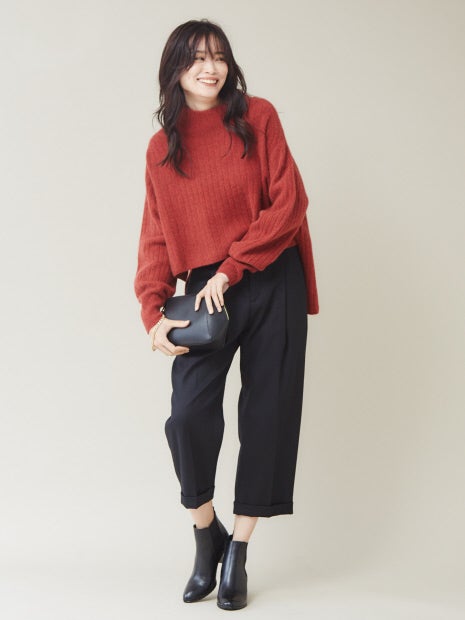 【定番】ウールクルーネックニットプルオーバー