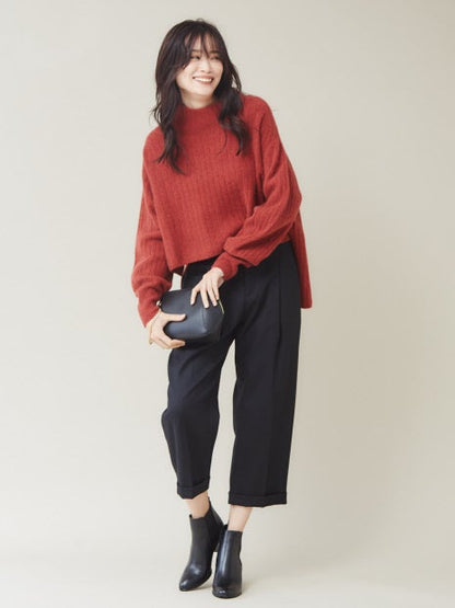 【定番】ウールクルーネックニットプルオーバー