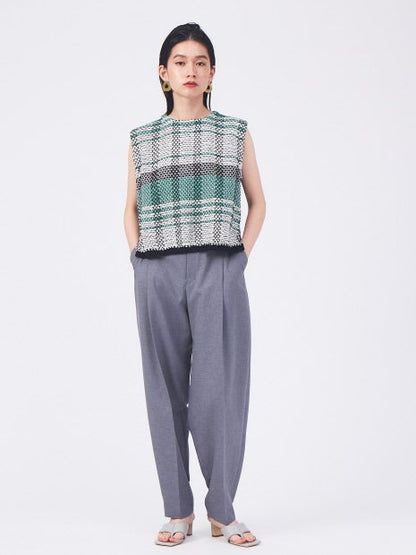 チェックジャガードニット