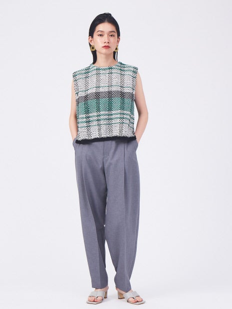 チェックジャガードニット