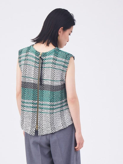 チェックジャガードニット