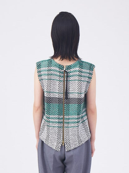 チェックジャガードニット