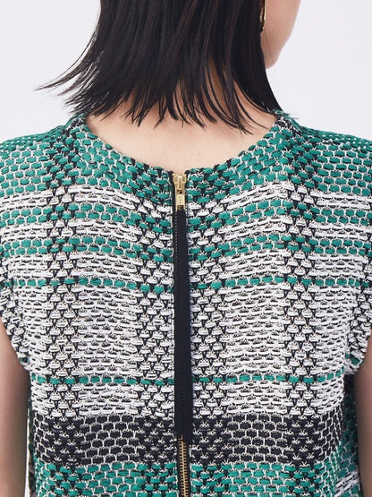 チェックジャガードニット