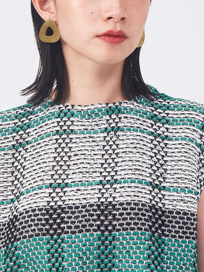 チェックジャガードニット