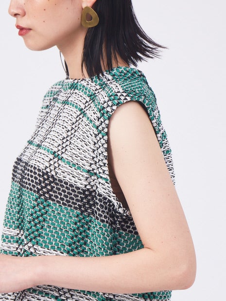 チェックジャガードニット