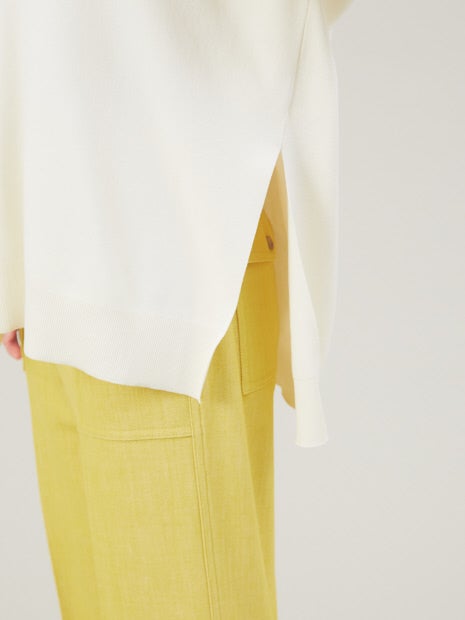 Vネックドレープニットプルオーバー