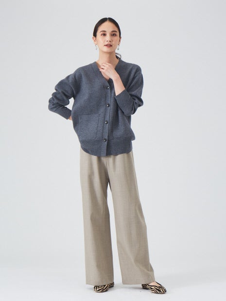 圧縮ニットカーディガン