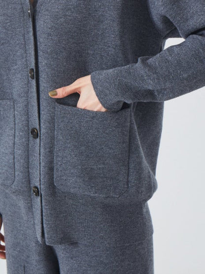 圧縮ニットカーディガン