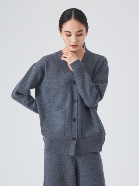 圧縮ニットカーディガン