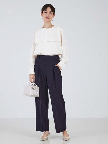 ブライトツイルティアードブラウス