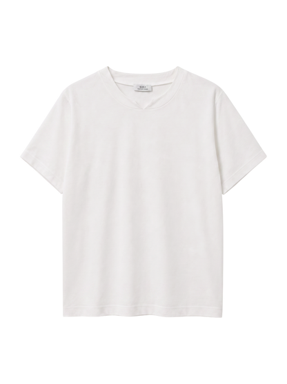 異素材スリットカラー 半袖Tシャツ