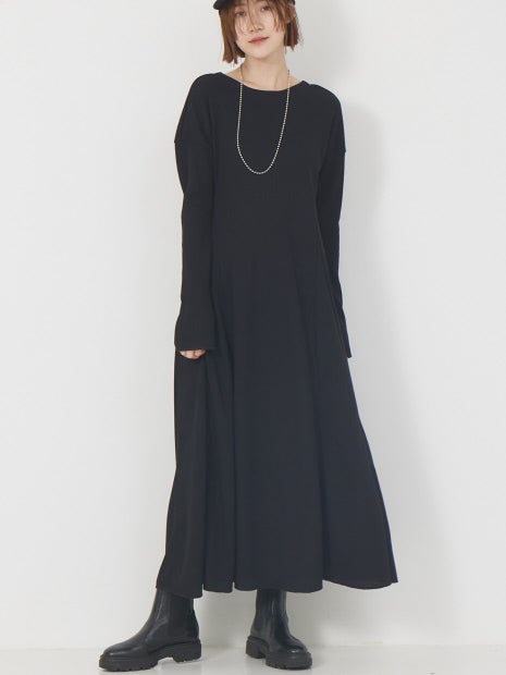 ワッフルフレアワンピース