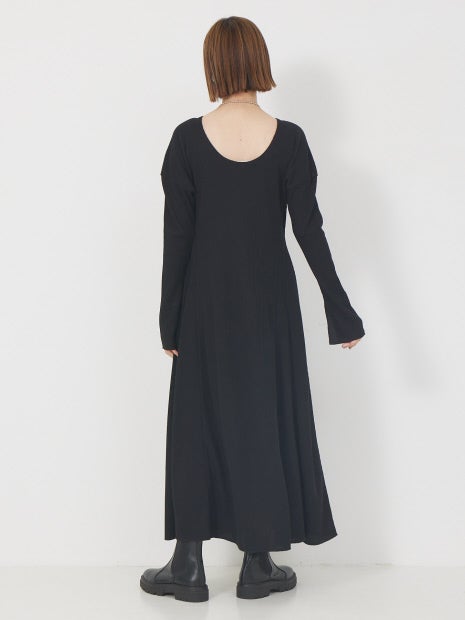 ワッフルフレアワンピース